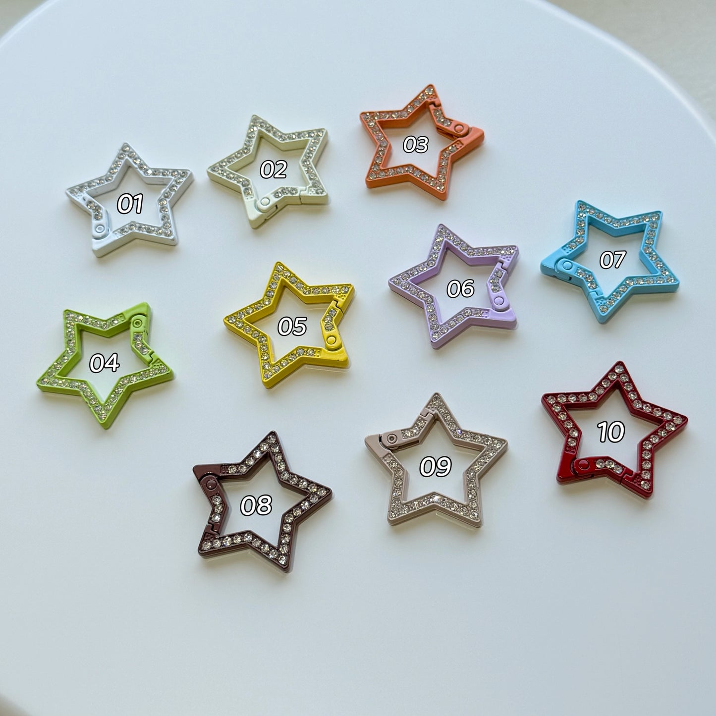 Colorful Keyrings/Colorful Shaped Spring Carabiners for DIY Phone Charms