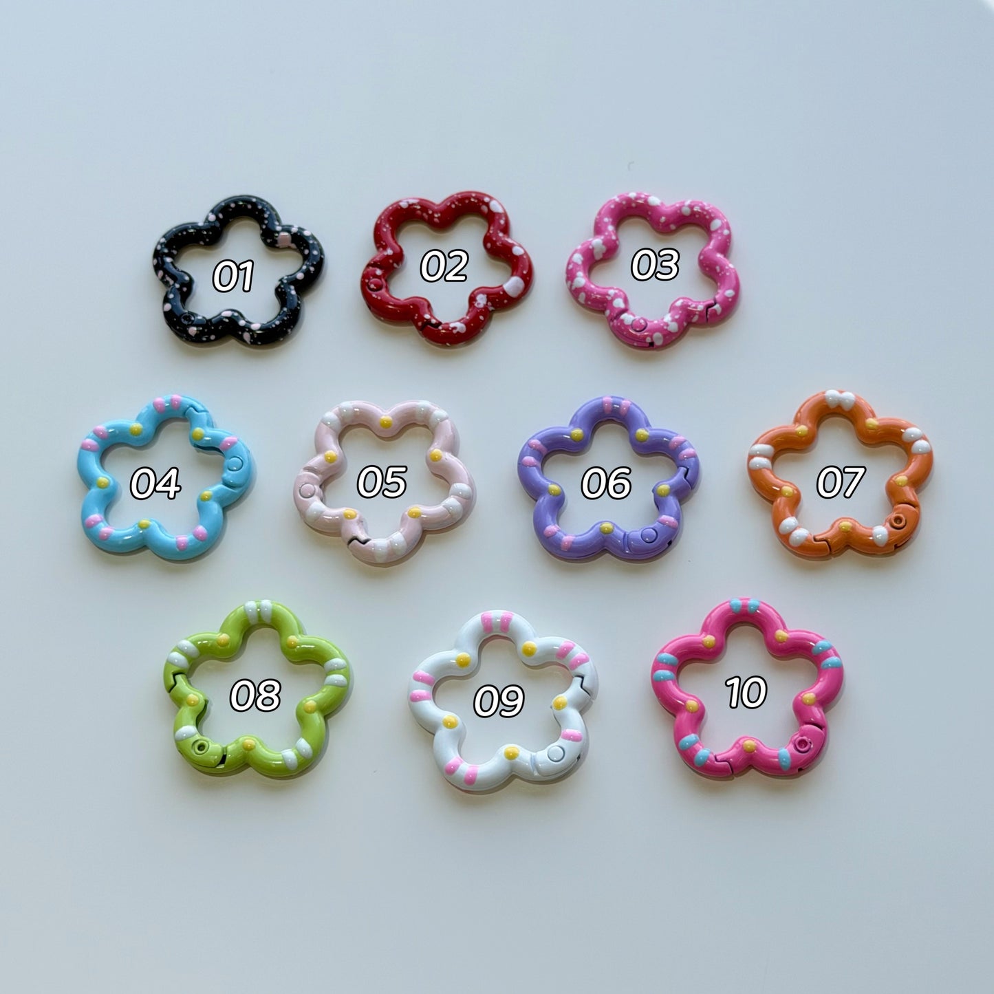 Colorful Keyrings/Colorful Shaped Spring Carabiners for DIY Phone Charms