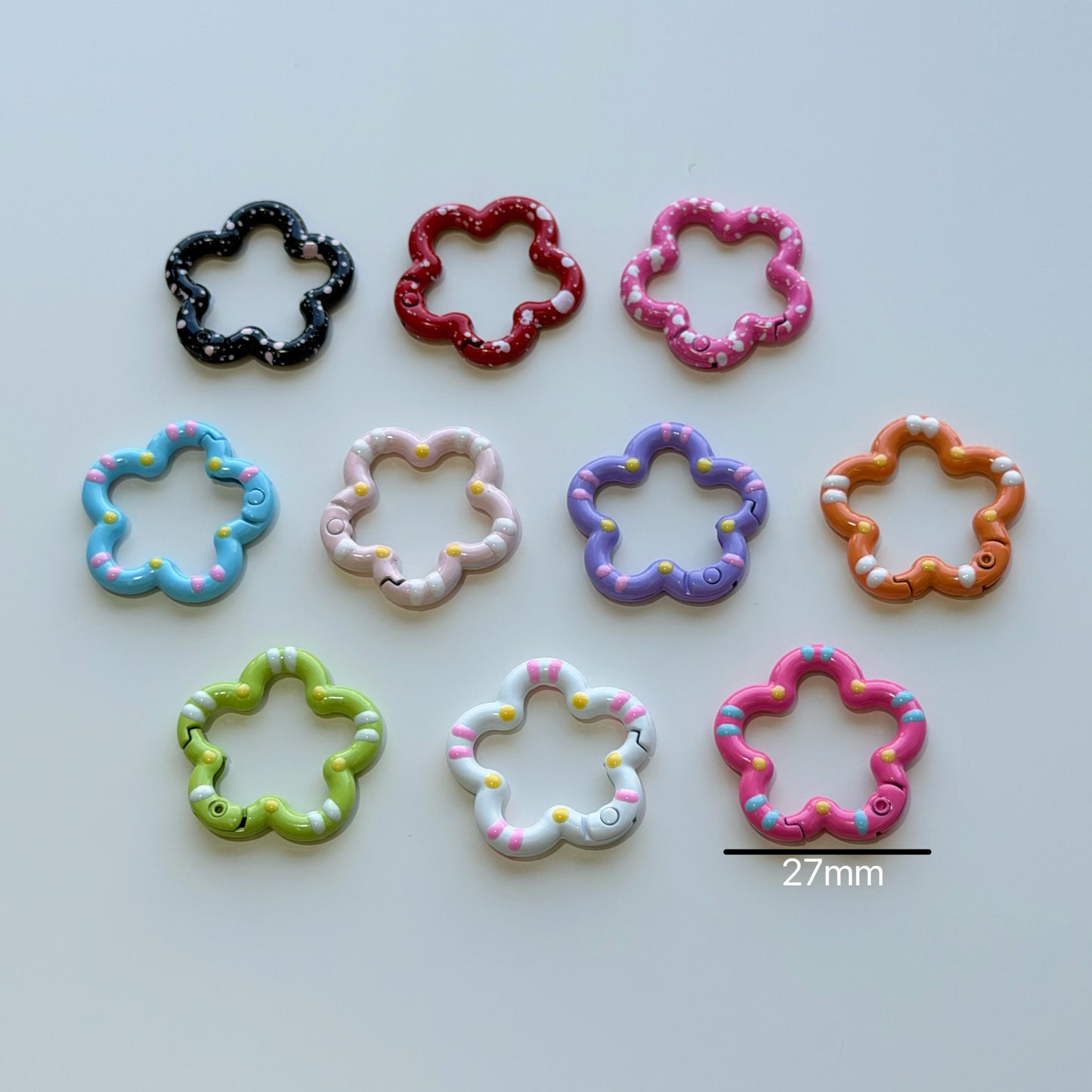 Colorful Keyrings/Colorful Shaped Spring Carabiners for DIY Phone Charms