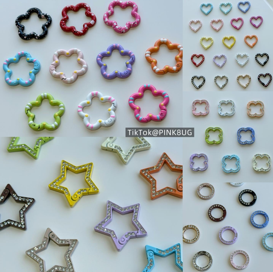 Colorful Keyrings/Colorful Shaped Spring Carabiners for DIY Phone Charms