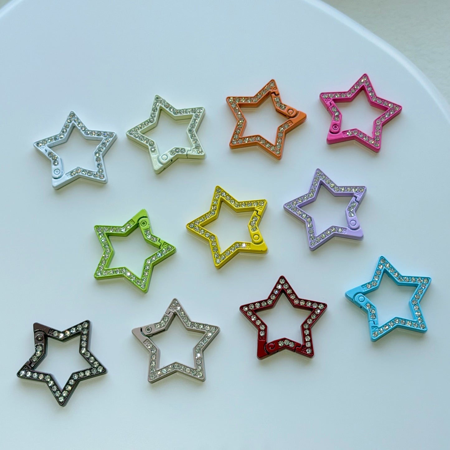 Colorful Keyrings/Colorful Shaped Spring Carabiners for DIY Phone Charms